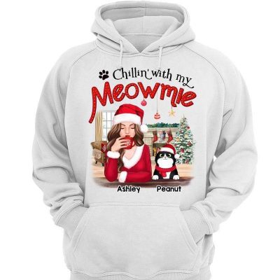 Chillin With Meowmies Cat Mom Personalized Hoodie Sweatshirt